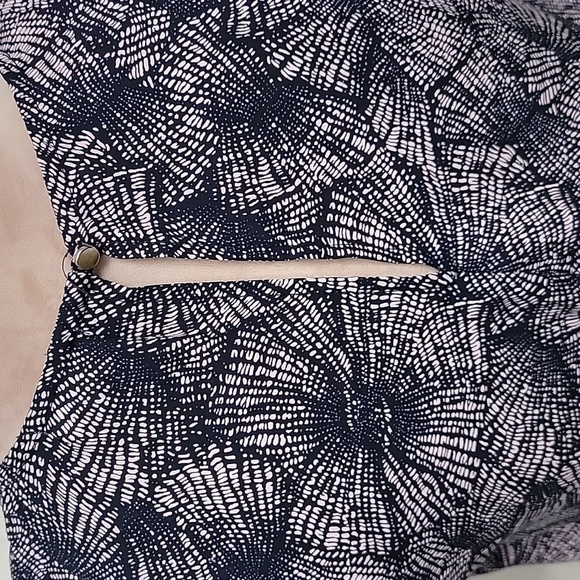 Sienna Sky, Size S, Navy and Pinkish Purple Abstract Floral Print Blouse, EUC - Picture 4 of 11